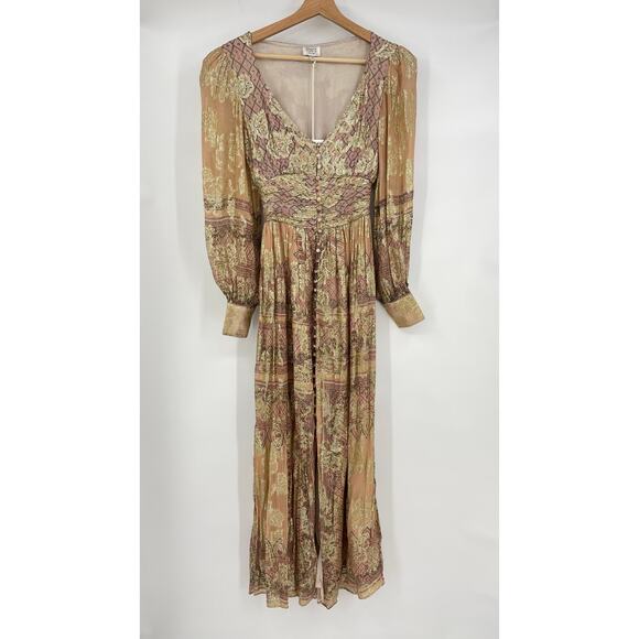 Hemant and Nandita Pink and Gold Maxi Dress - Picture 3 of 16